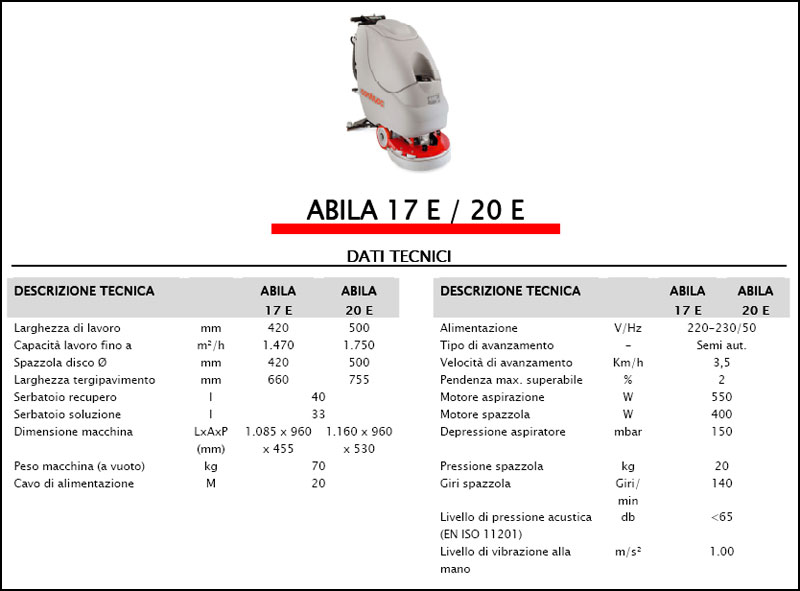 Lavasciuga-Lavapavimenti COMAC Abila 17-20 E