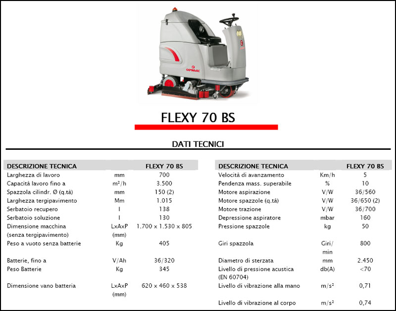 Lavasciuga-Lavapavimenti COMAC Flexy 70 BS