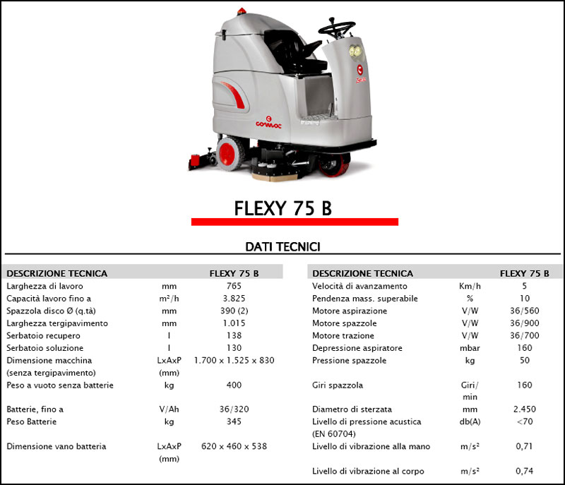 Lavasciuga-Lavapavimenti COMAC Flexy 75 B