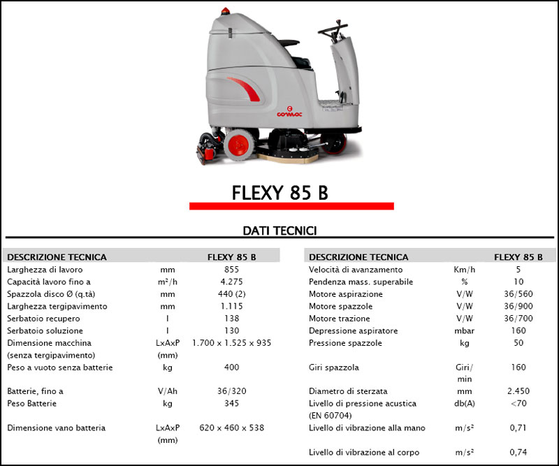 Lavasciuga-Lavapavimenti COMAC Flexy 85 B