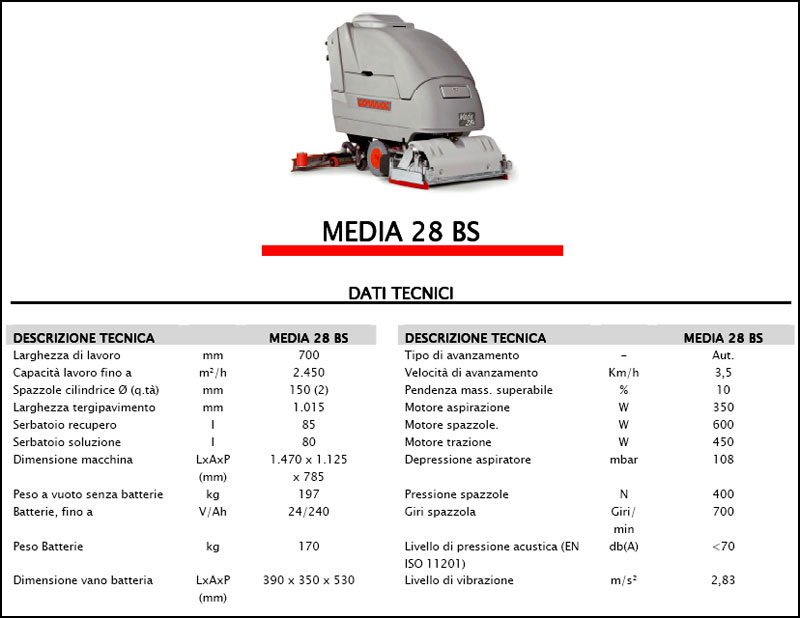 Lavasciuga-Lavapavimenti COMAC Media 28 BS