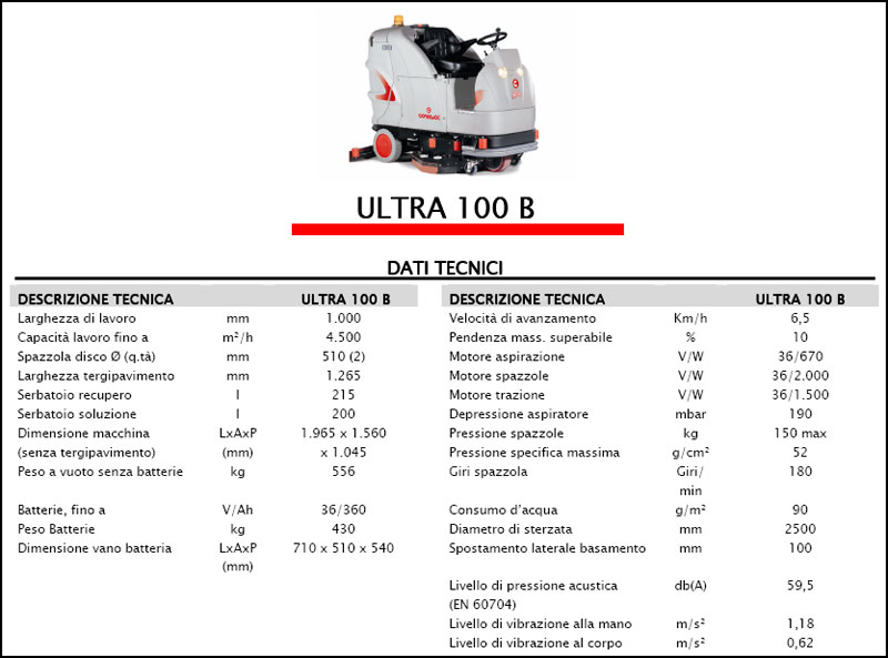 Lavasciuga-Lavapavimenti COMAC Ultra 100 B