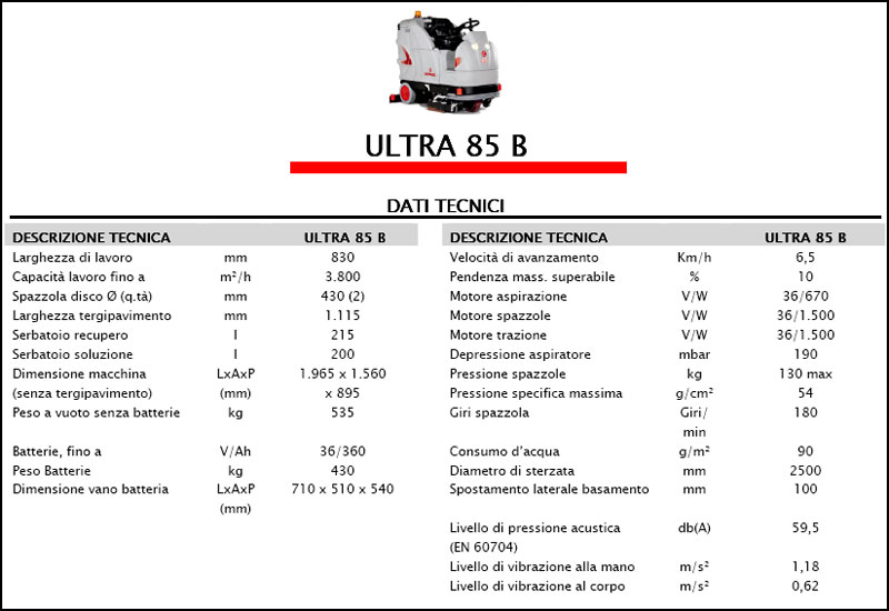 Lavasciuga-Lavapavimenti COMAC Ultra 85 B