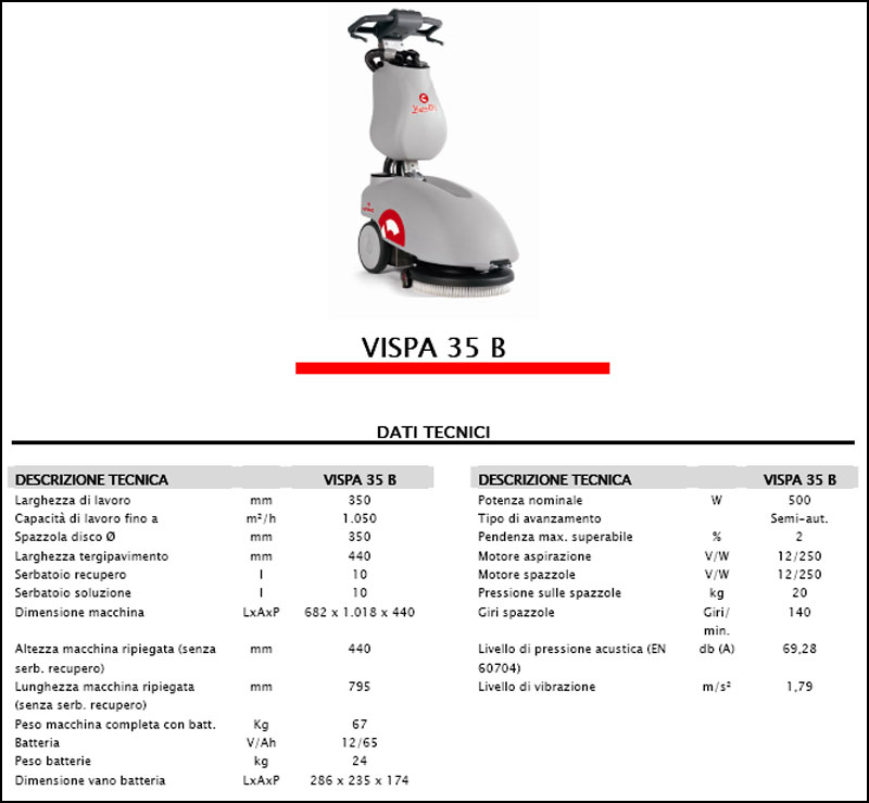 Lavasciuga-Lavapavimenti COMAC Vispa 35 B