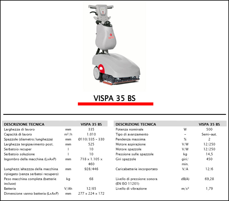 Lavasciuga-Lavapavimenti COMAC Vispa 35 BS