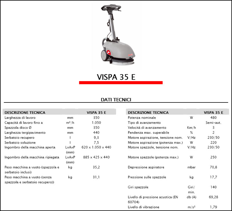 Lavasciuga-Lavapavimenti COMAC Vispa 35 E